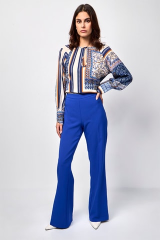 Pantalon taille haute - Bleu roi