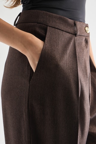 Pantalon taille haute - Marron