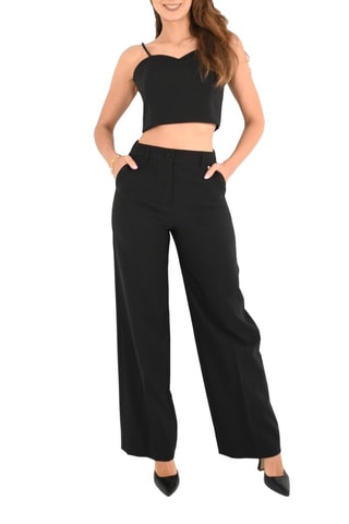 Pantalon wide legs taille haute - Noir