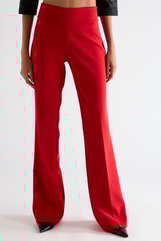 Pantalon taille haute - Rouge