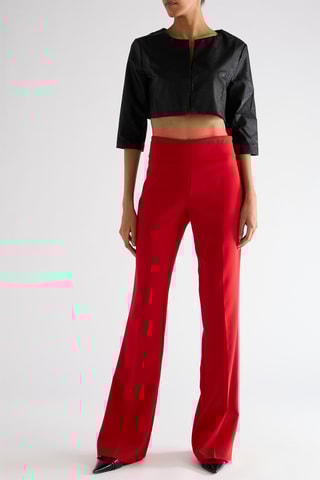 Pantalon taille haute - Rouge