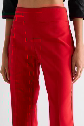 Pantalon taille haute - Rouge