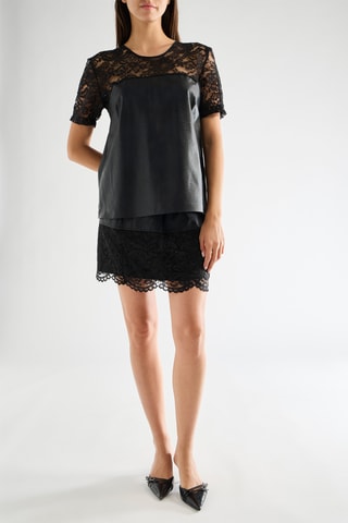 Top bi-matière - Noir