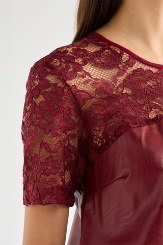 Top bi-matière - Bordeaux