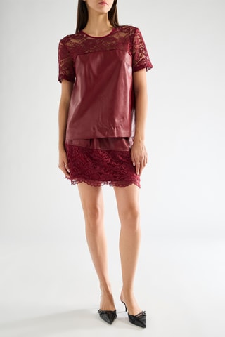 Top bi-matière - Bordeaux