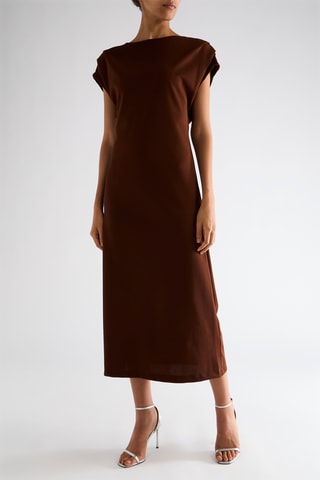 Robe midi - Marron