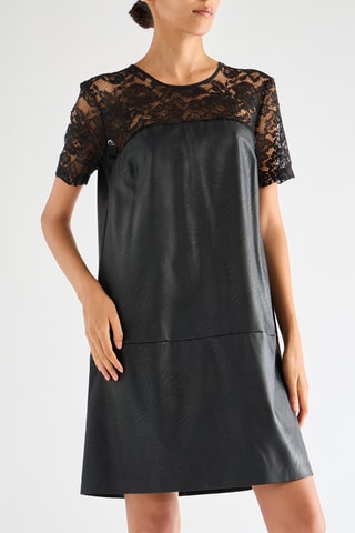 Robe bi-matière - Noir