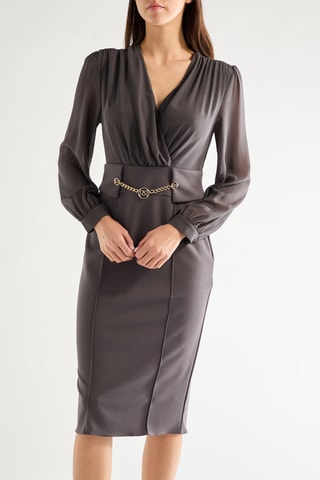 Robe fourreau - Gris