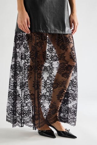 Robe longue bi-matière - Noir