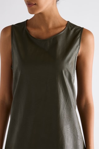 Robe longue bi-matière - Kaki