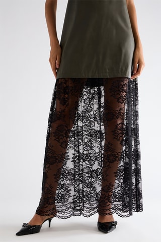 Robe longue bi-matière - Kaki