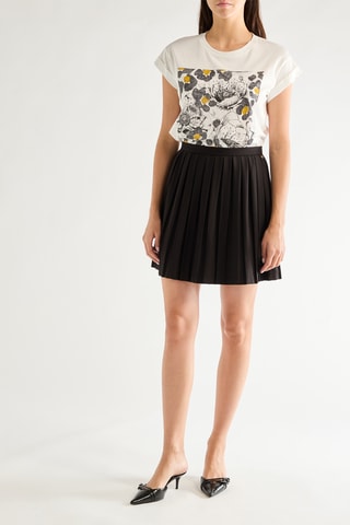 Jupe plissée taille haute - Noir