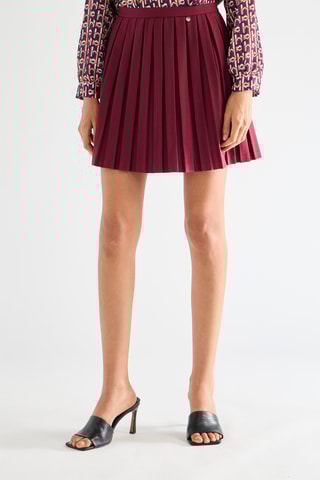 Jupe plissée taille haute - Bordeaux