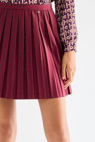 Jupe plissée taille haute - Bordeaux