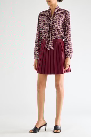 Jupe plissée taille haute - Bordeaux