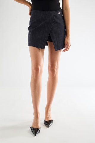 Jupe portefeuille - Bleu foncé