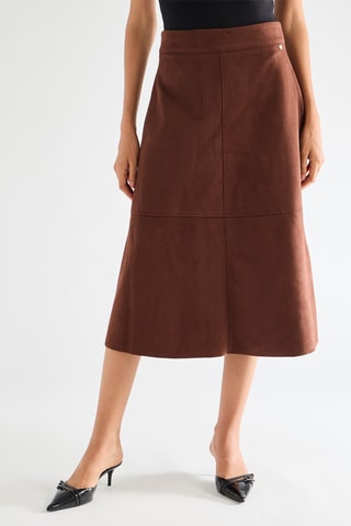 Jupe midi - Marron
