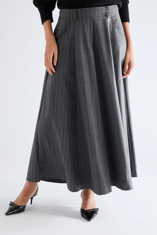 Jupe longue taille haute - Gris