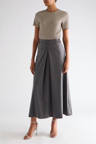Jupe longue taille haute - Gris
