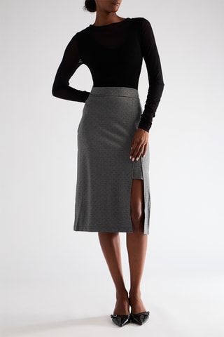 Jupe droite taille haute - Gris