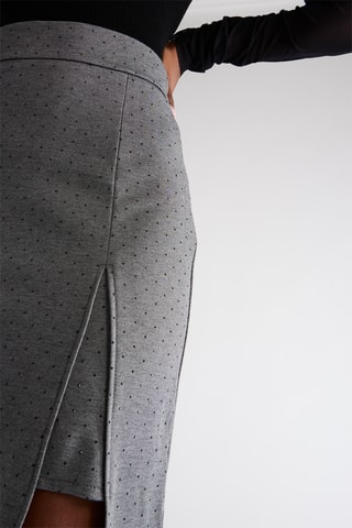 Jupe droite taille haute - Gris