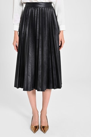 Jupe plissée taille haute - Noir