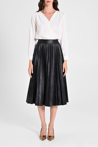 Jupe plissée taille haute - Noir