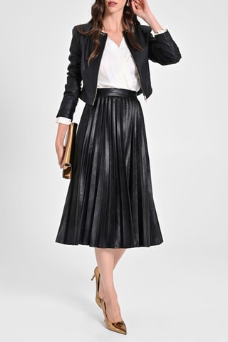 Jupe plissée taille haute - Noir