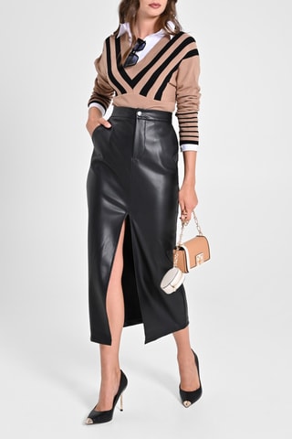 Jupe droite taille haute - Noir