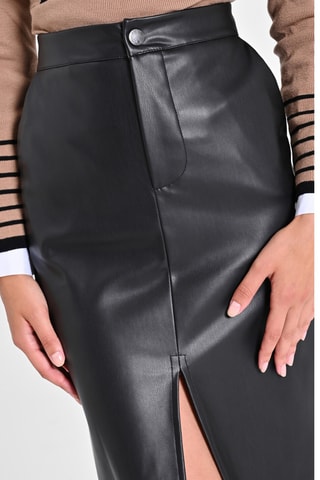 Jupe droite taille haute - Noir