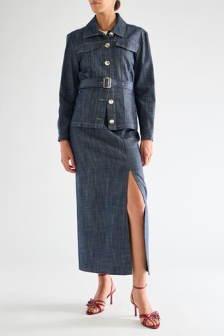 Jupe longue en jean - Bleu