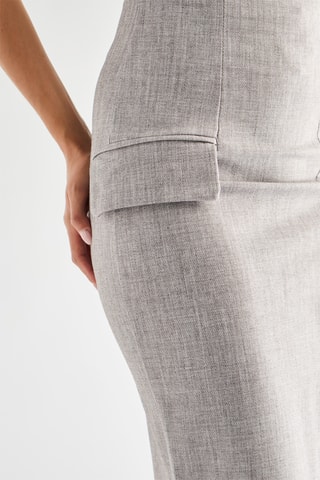 Jupe fourreau taille haute - Gris clair