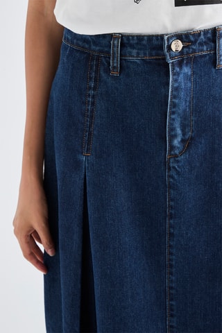 Jupe midi en jean - Bleu foncé