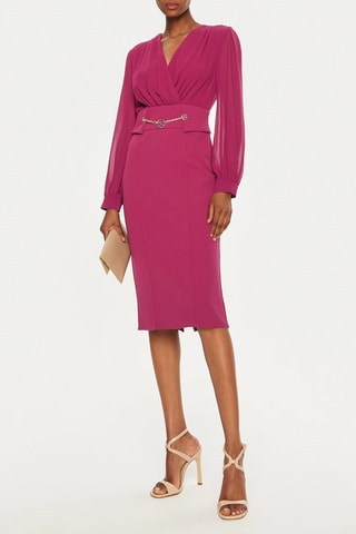 Jupe droite taille haute - Rose