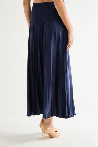 Jupe plissée taille haute - Bleu marine