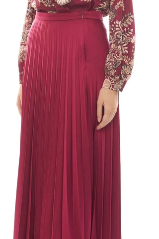 Jupe plissée taille haute - Bordeaux