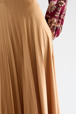 Jupe plissée taille haute - Beige