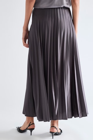 Jupe plissée taille haute - Gris