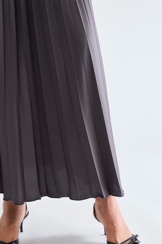 Jupe plissée taille haute - Gris