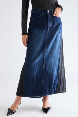 Jupe longue en jean - Bleu