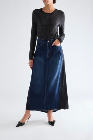 Jupe longue en jean - Bleu