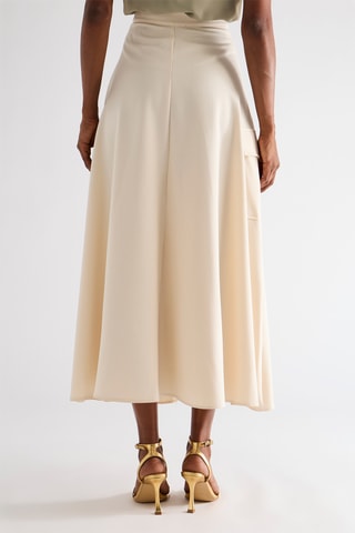 Jupe midi taille haute - Ivoire