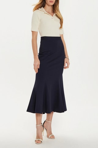 Jupe midi taille haute - Noir