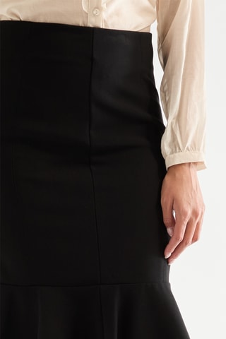 Jupe volantée taille haute - Noir