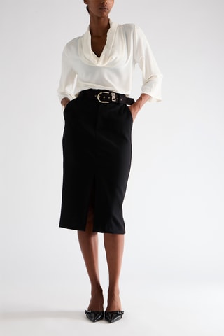 Jupe droite taille haute - Noir