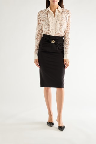 Jupe fourreau taille haute - Noir