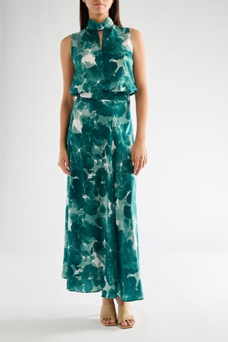 Jupe longue taille haute - Vert