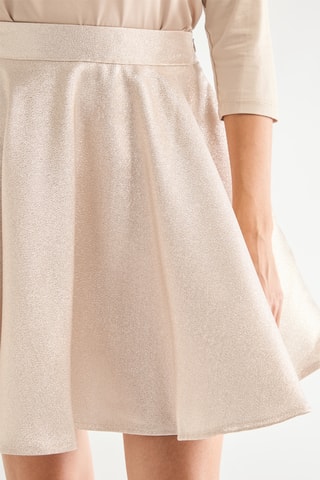 Jupe patineuse en soie taille haute - Beige