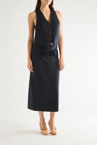 Jupe portefeuille - Bleu marine