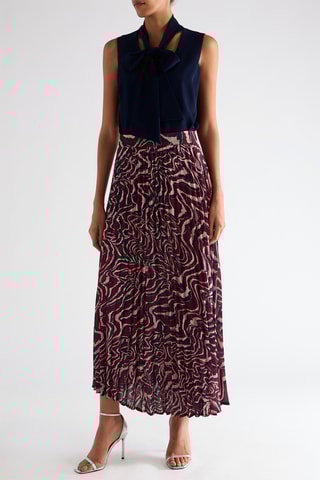 Jupe plissée taille haute - Bordeaux